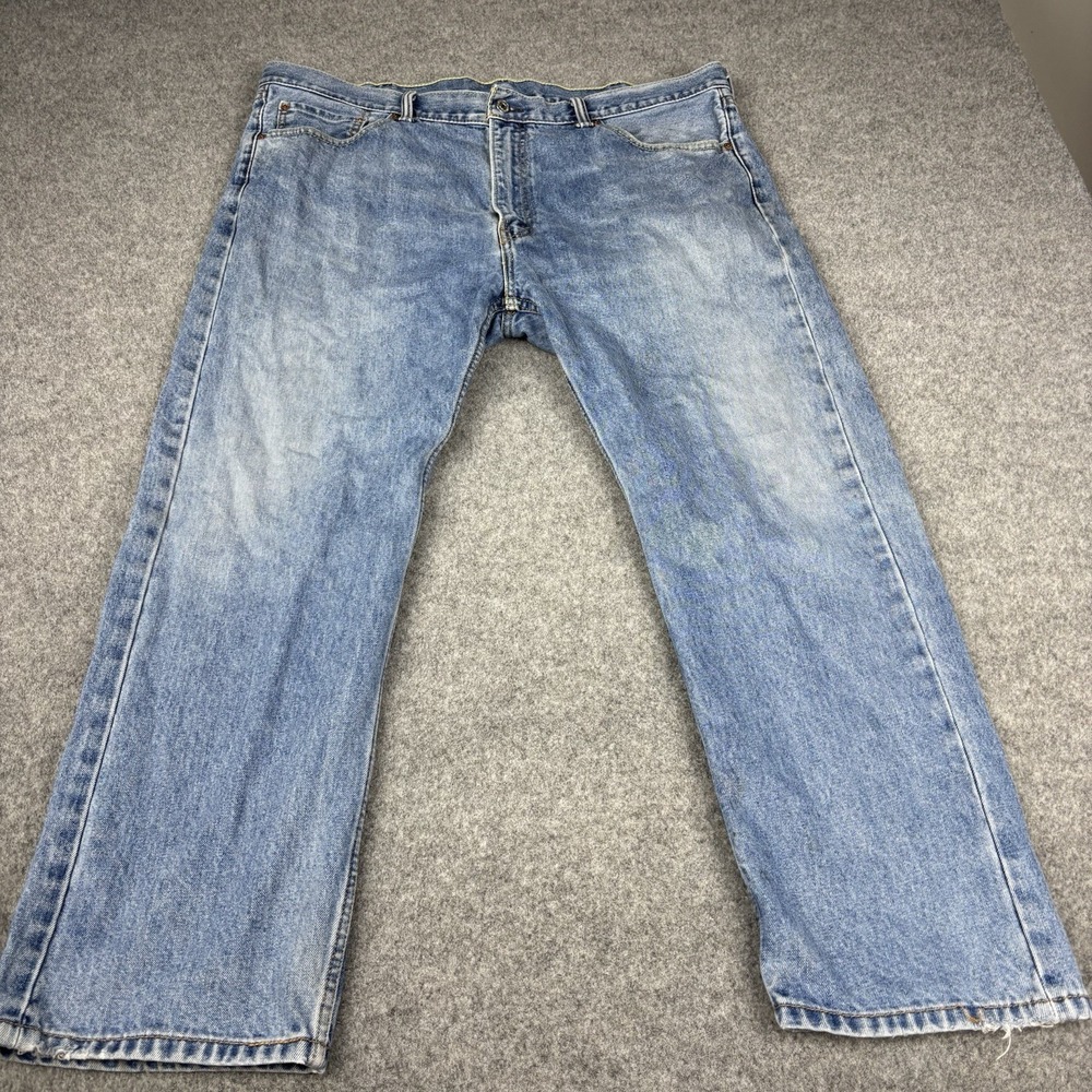 Levi's 505 Jeans Mens 42x29 Straight Leg Regular Fit Light Wash Classic Blue EUC